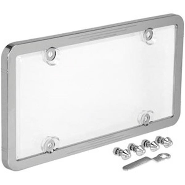 Cruiser Accessories Cruiser Accessories 62310 Ultimate Tuf Combo License Plate Frame and Bubble Shield; Chrome And Clear 62310